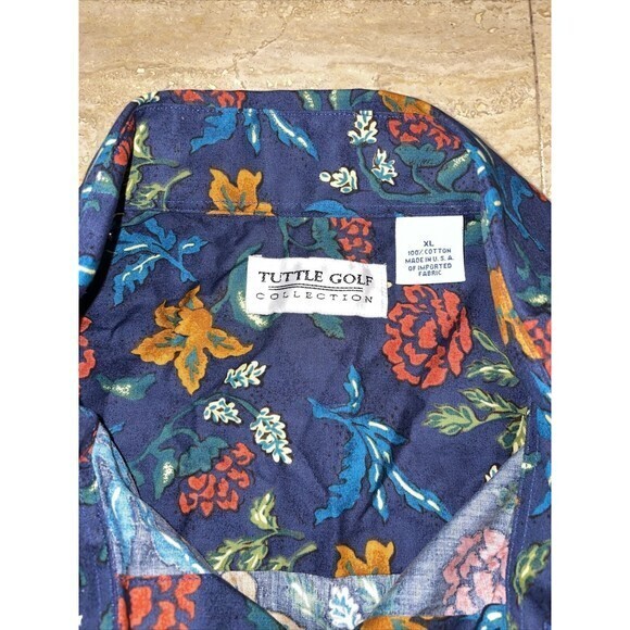 Vintage‎ Tuttle Golf Collection Floral Shirt Mens Size XL 100% Cotton USA Made - Picture 3 of 6